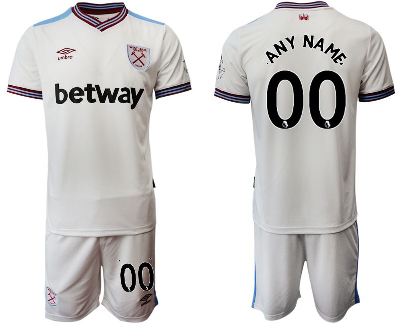 Men 2019-2020 club West Ham United home customized white Soccer Jerseys->customized soccer jersey->Custom Jersey